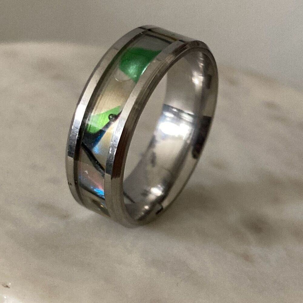 Men’s wedding band style ring stainless steel size 11.5